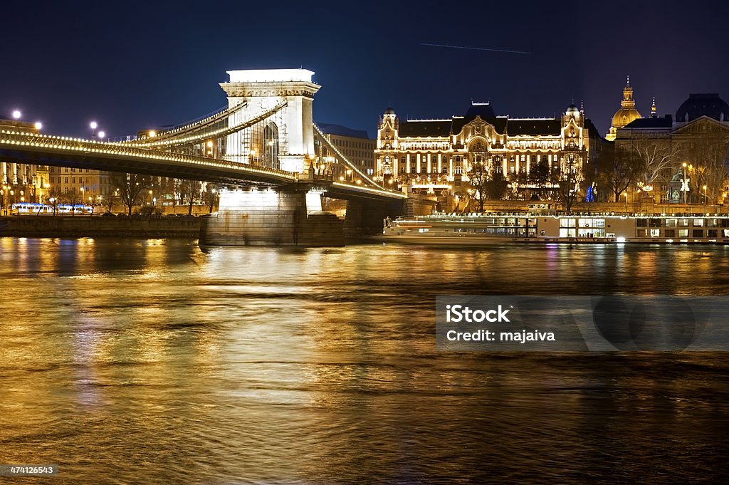 Budapest, Kettenbrücke - Lizenzfrei Brücke Stock-Foto