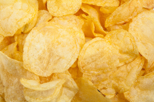 top view of potato chips