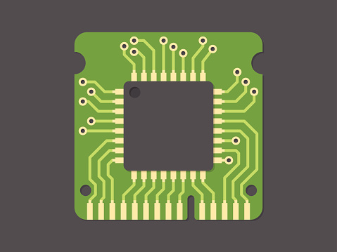 Random-access memory (RAM), flat design, vector illustration