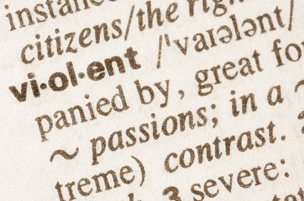 istock Dictionary definition of word violent 474139692