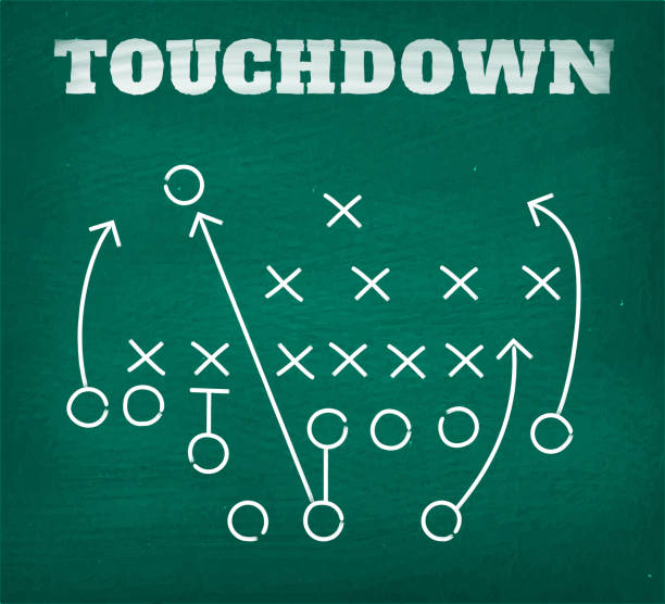 istock American football touchdown strategy diagram on chalkboard 474140302