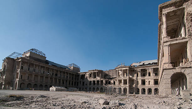 dar-ul 아만 궁전, 카불. 와이드 앵글 - kabul 뉴스 사진 이미지