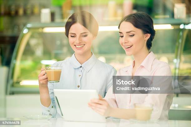 Bisinesswomen In Cafe Stock Photo - Download Image Now - 2015, Adult, Authority