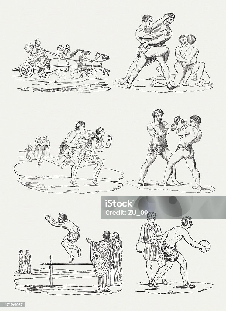 Sports Disziplinen der Olympischen Spiele der Antike - Lizenzfrei Internationales Sportereignis Stock-Illustration