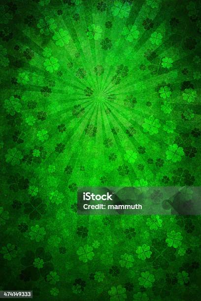 Grunge Green St Patrick Background Stock Photo - Download Image Now - Abstract, Backgrounds, Clover