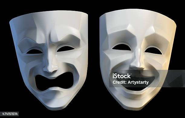 Tragicomic Theater Masks Stock Photo - Download Image Now - Mask - Disguise, Theatrical Performance, Comedy Mask