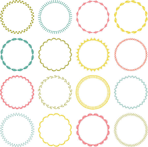 circle frames circle frames Stitch stock illustrations