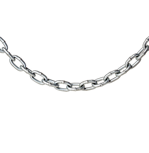istock Metal chain isolated on white 474152830