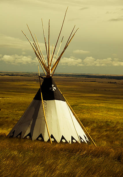 istock Blackfoot teepee on the prairie in the fall at sunset 474155302