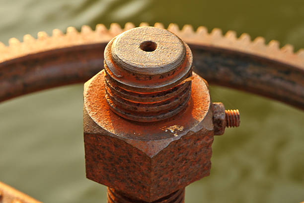 istock Rusty valve of water gate 474155534
