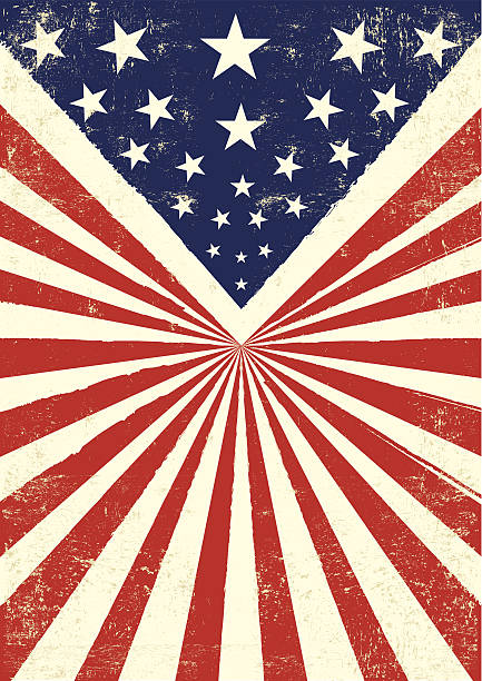 illustrazioni stock, clip art, cartoni animati e icone di tendenza di retrò sfondo americano - patriotic paper