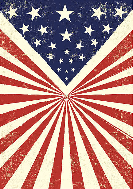 ilustrações de stock, clip art, desenhos animados e ícones de fundo retro americano - american culture army usa flag