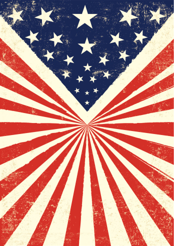 An american vintage flag with a texture.