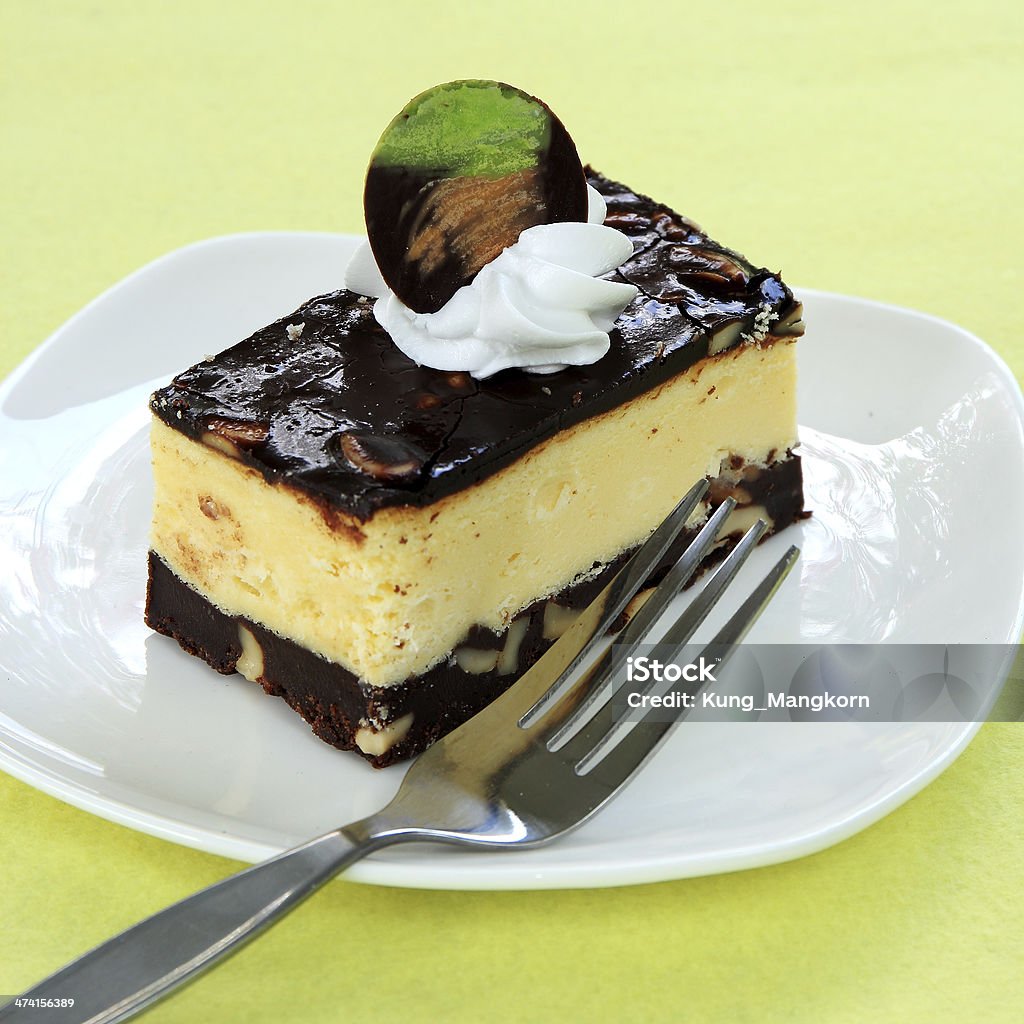 Chocolate Cheesecake Chocolate Cheesecake with two kinds of chocolate Baked Pastry Item Stock Photo