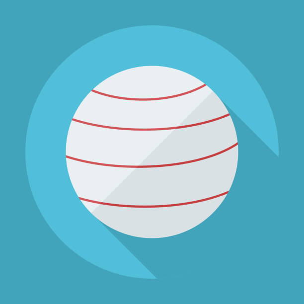 Flat modern design with shadow icon Ball for fitness vector art illustration