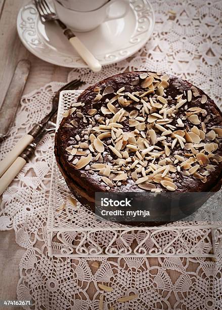 Chocolate Pie Stock Photo - Download Image Now - Almond, Backgrounds, Baked