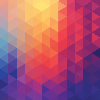 Abstract diamond-pattern background.  The upper left quarter shows a varied selection of orange hues as the colors merge into each other.  Light blue is found on the center left side and continues to the lower corner where it blends into purple.  The purple continues across the bottom quarter and curves around the outer right edge before it mixes with magenta.  The magenta colors the majority of the image, curving from the lower middle left and swirls to the upper right side of the background image.  The diamond pattern allows the colors to create a kaleidoscope pattern throughout the background.