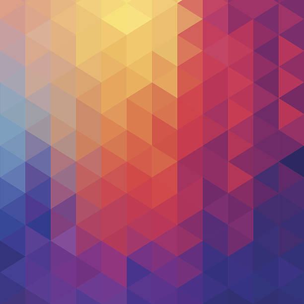 Cube diamond abstract background Abstract diamond-pattern background.  The upper left quarter shows a varied selection of orange hues as the colors merge into each other.  Light blue is found on the center left side and continues to the lower corner where it blends into purple.  The purple continues across the bottom quarter and curves around the outer right edge before it mixes with magenta.  The magenta colors the majority of the image, curving from the lower middle left and swirls to the upper right side of the background image.  The diamond pattern allows the colors to create a kaleidoscope pattern throughout the background. hexagon illustrations stock illustrations