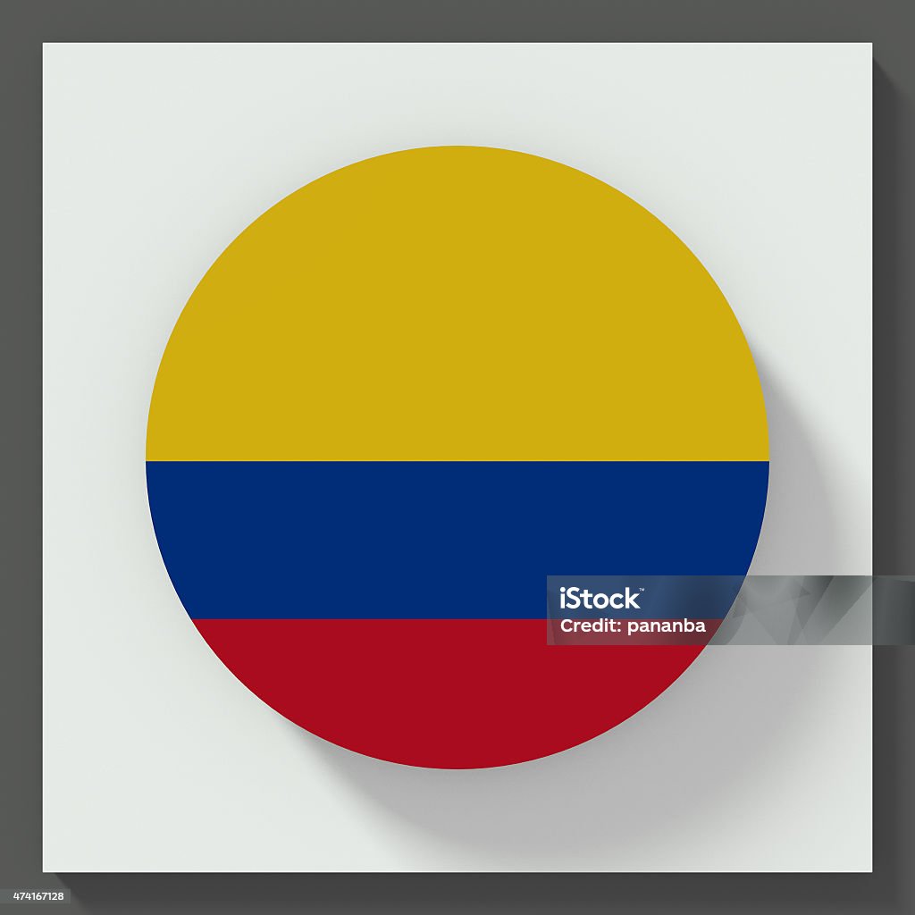 Colombia flag round button Colombia flag round button illustration isolated over white background 2015 Stock Photo