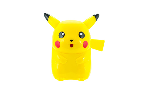 Bangkok,Thailand - May 11, 2014: Pickachu toy character from Pokemon anime. There are toy sold as part of McDonald Happy Meal toy.