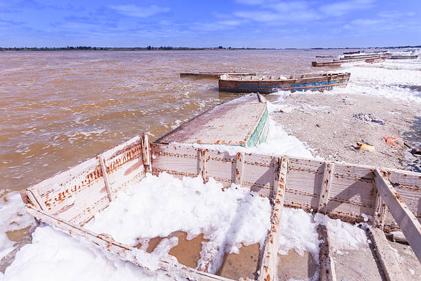 Pink lake, Senegal stock photo