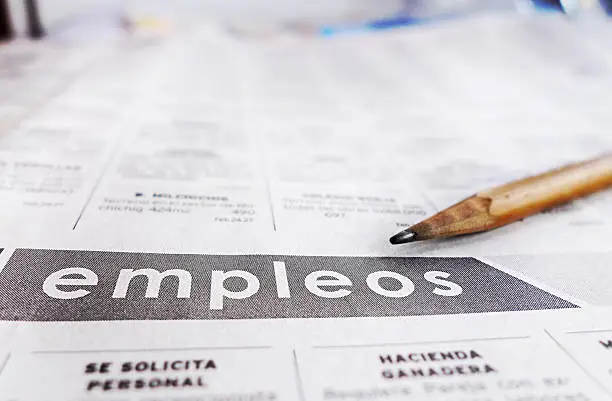 Employment classified section of a Spanish language newspaper