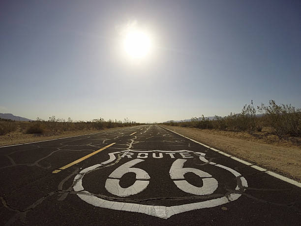 istock Route 66 Pavement Sign - Mojave Desert 474173790