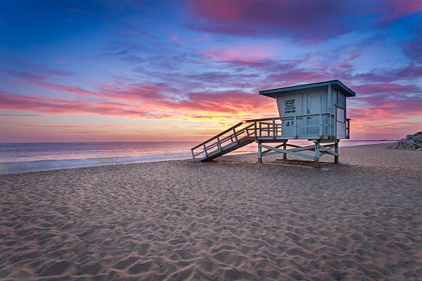 istock Lifeguard tower on the Beach at Sunset 474175784