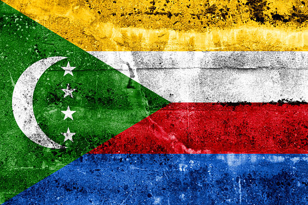 istock Comoros Flag painted on grunge wall 474176555