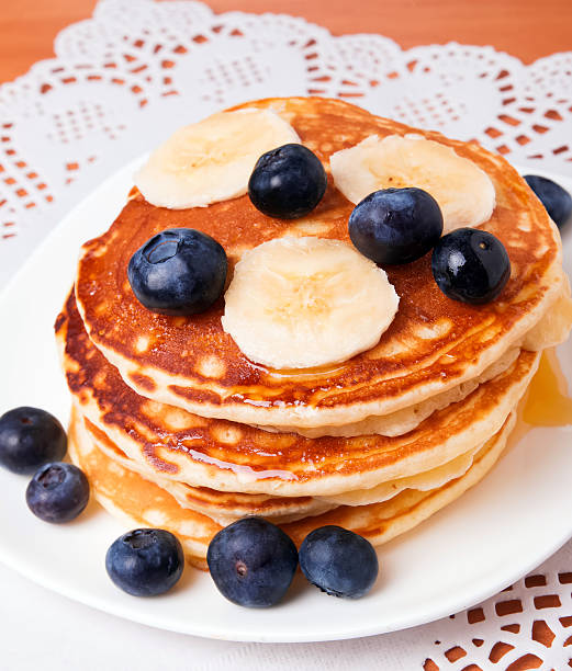 istock Pancakes with blueberry and bananas 474177573