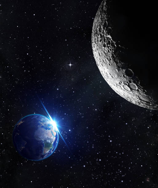 istock view from moon - sunrise of earth 474179265