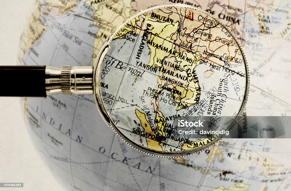 globe detination south eats asia Globe - Navigational Equipment Stock Photo