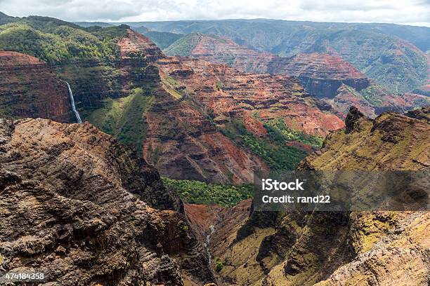 Waipoo Falls Waimea Canyon Kauai Hawaii Stock Photo - Download Image Now - 2015, Backgrounds, Beauty In Nature