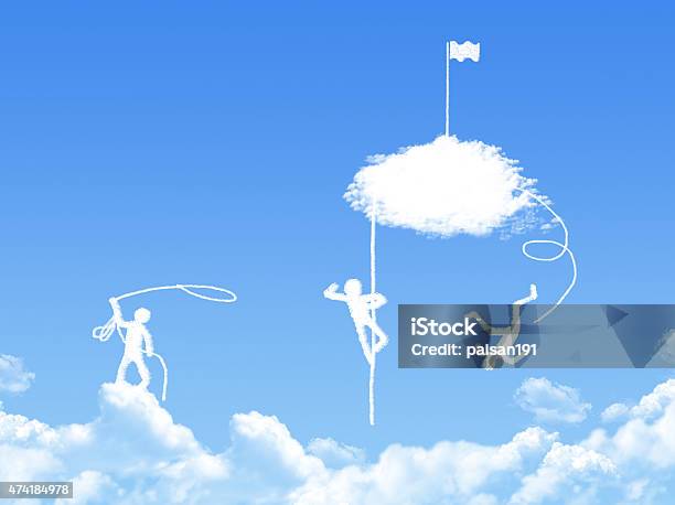 Victory Concept Cloud Shape Stock Photo - Download Image Now - 2015, Achievement, Arranging