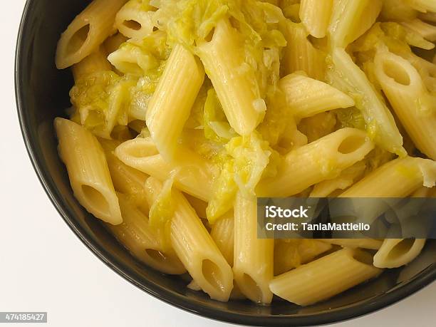 Pasta With Cabbage Stock Photo - Download Image Now - Black Color, Black Peppercorn, Boiled