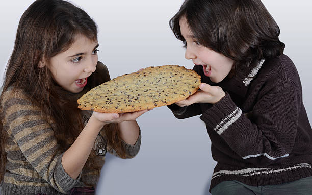 Kids eating giant Cookie