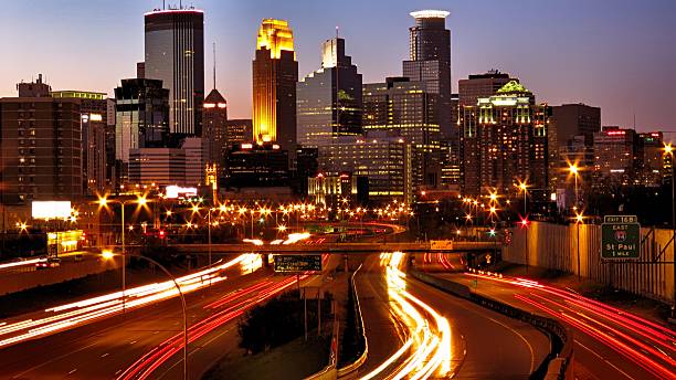 istock Minneapolis Downtown Skyline Night Long Exposure 474187146