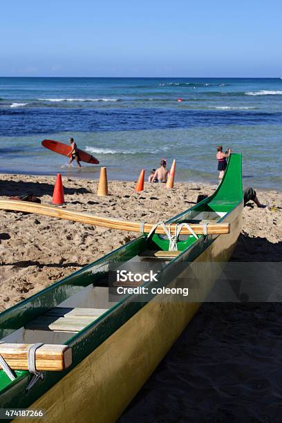 Waikiki Beach Honolulu Oahu Hawaii Stock Photo - Download Image Now - 2015, Beach, Breaking Wave