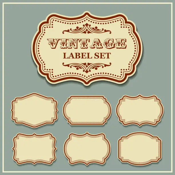 Vector illustration of Vector set vintage labels