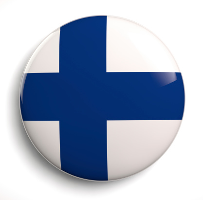 Finland flag icon. Clipping path included.
