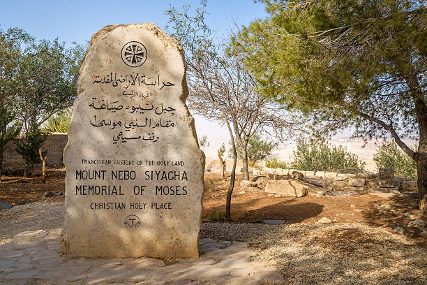Moses Memorial at Mt. Nebo The Moses Memorial at Mount Nebo, an important holy place of Christianity historical palestine photos stock pictures, royalty-free photos & images