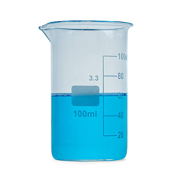 istock Flask with blue liquid isolated over white background 474190922