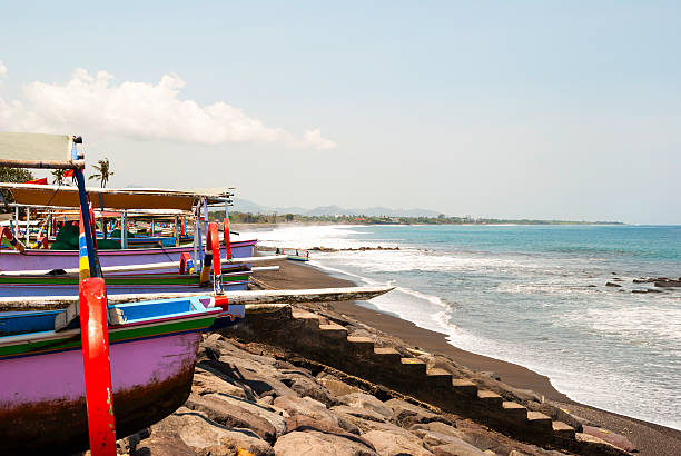 istock Typical indoneisan boats called jukung, Bali 474192790