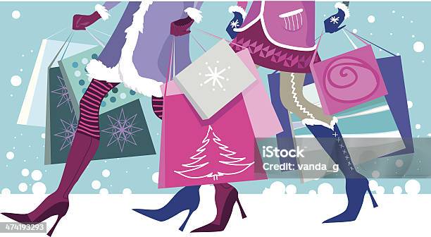 Christmas Sale Stock Illustration - Download Image Now - Shopping, Retail, Teenage Girls