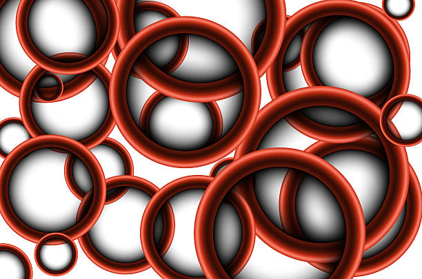 istock Orange and black and white circles 474193682