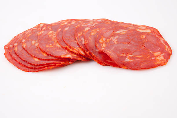 istock Cut slices of red iberian chorizo 474195230