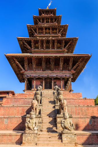 Nyatapola Temple is a 5-story pagoda in Bhaktapur, Bhaktapur is an ancient town in the Kathmandu Valley and is listed as a World Heritage Site by UNESCO for its rich culture, temples, and wood, metal and stone artwork.http://bem.2be.pl/IS/nepal_380.jpg