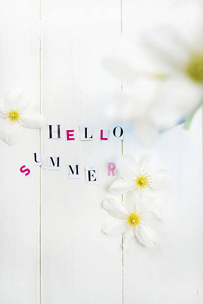 istock Hello Summer Letters cut out from the Magazine 474200532
