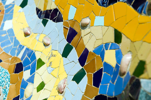 istock Mosaic detail Guell park in Barcelona 474200875