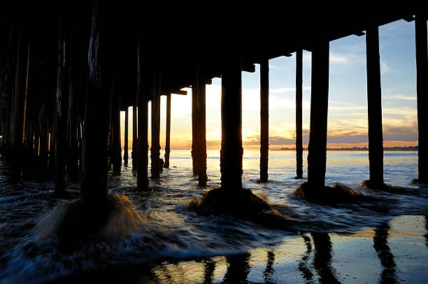 istock Under Wharf and Ocean at Sunset 474200911